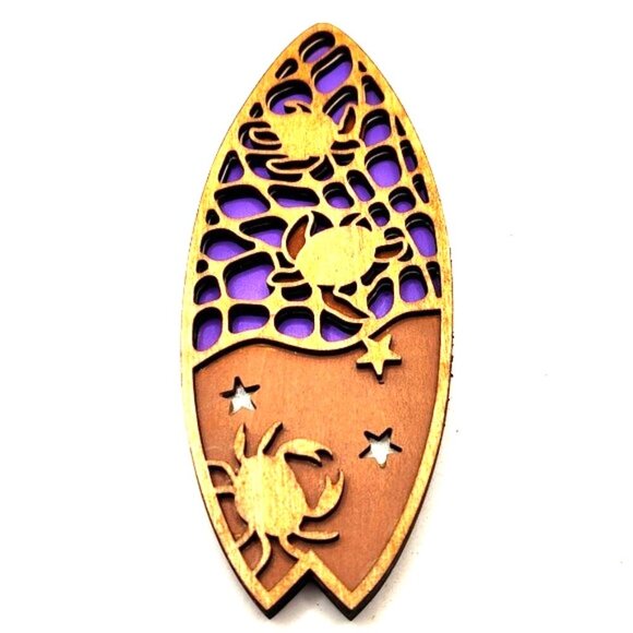 3D Laser cut multi-layered Surfboard magnet - Picture 1 of 3